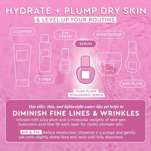 Glow Recipe Plum Plump Hyaluronic Acid Serum, Hydrating + Plumping Face Serum, Korean Serum with Vitamin B5, Barrier Support + Antioxidants, Vegan (30ml)