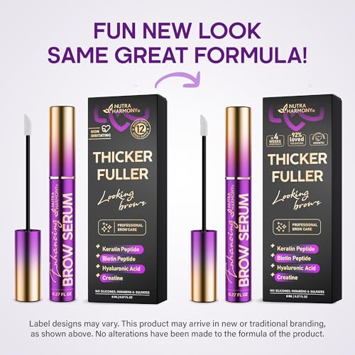 Eyebrow Growth Serum ? Peptide Brow Serum for Fuller, Thicker Looking Brows ? Biotin & Hyaluronic Acid Conditioning Formula for Sparse, Thin & Patchy Brows, Lightweight Advanced Brow Care, 0.27 fl oz
