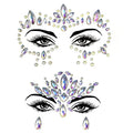 Face Sticker Diamond Face Sticker Luminous Crystal Diamond Eyebrow Sticker White Glitter Jewels Diamond Luminous Face make-up Sticker 2 Pieces