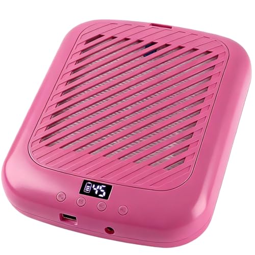 TADOPRO Nail Dust Collector, Rechargeable 4500RPM Dust Collector Nail Tech Brushless Motor with 3 Suction Modes Easy-Control Nail Vacuum Dust Collector Extractor for Beginners Home Salon Use (Pink)