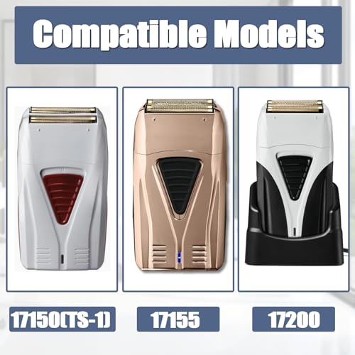 2 Pack Pro Replacement Foil and Cutters Compatible with Andis 17150(TS-1)/17155/17200 for ProFoil & Lithium Shaver, Golden