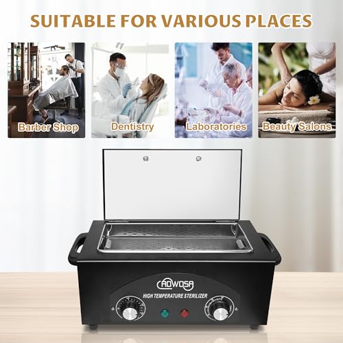 High Temperature Metal Tool Cleaning Box, 2L Dry Heat Cabinet Beauty Hair Nail Metal Tool Cleaning for Manicure Pedicure Barber, with 0-60 Min Timer & 50-220¡É Temp Settings, Plastic Sterilization Tray