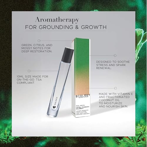 Rollerball - Balance - Oakmoss, Galbanum & Lemon - Green Citrus & Woods - 100% Natural Clean Perfume, 10ml