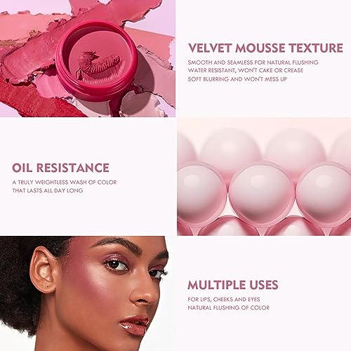 MAEPEOR Cream Blush 9 Color High-Pigmented Smooth Buildable Face Blush Long-Lasting Natural Look Blusher (Color 05)