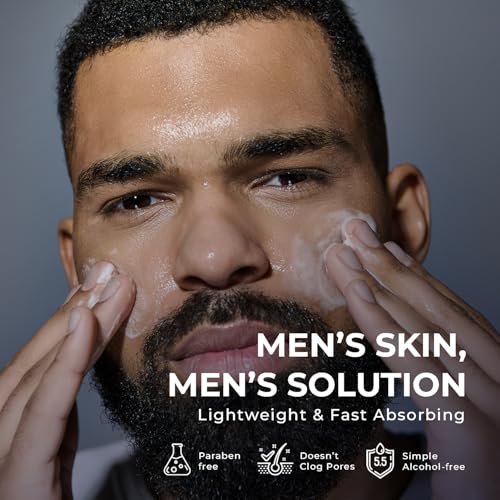 6 in 1 Face Cream for Men: Anti-Aging Mens Moisturizer - Firming Peptide & Hyaluronic Acid & Squalane - Wrinkles Cream Crepy Skin Eye Bag Treatment 2PCS
