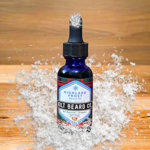 Kilt Beard Co.- Highland Frost (Holiday Edition) Premium Beard Oil 1oz (Sage, Cypress, Pathouli, Spearmint) Moisturize, Nourish, Organic, All-Natural