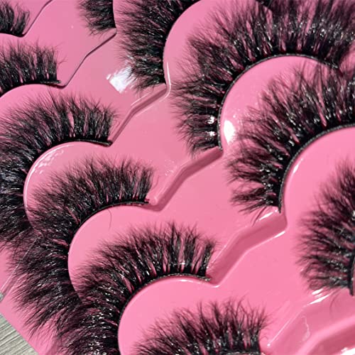 False Eyelashes Thick 8D Volume Wispy Faux Mink Lashes Cat-Eye 16 mm Dramatic Mink Lashes 7 Pairs Pack Eyelashes Multipack by FANXITON