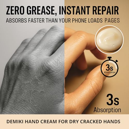 DEMIKI Shea Butter Hand Cream for Dry Cracked Hands, Birthday Gifts for Women, Bridesmaid Gifts, Nurse Gifts, Valentines Day Gifts, Party Favors, Hand Cream Gifts Set for Women, Travel Size1.7fl.ozx4