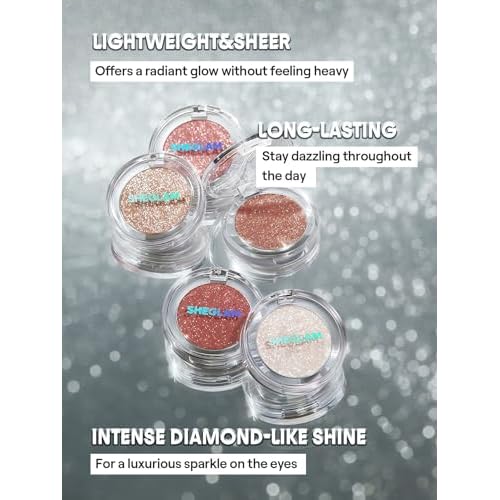 SHEGLAM Enigma Sparkly Eyeshadow Longwear Eyeshadow Single, High-Pigment Eye Shadow Compact, Smooth & Blendable Colors-Pure