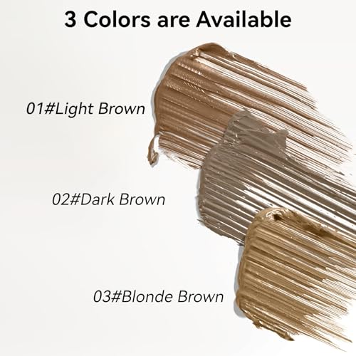 Tinted Eyebrow Gel, Eyebrow Mascara with Ultra-Fine Adjustable Angle Eyebrow Tint Brush, Waterproof Long-Lasting Tinted Brow Gel Eyebrow Stain for Natural Eyebrow Dye,01 Light Brown