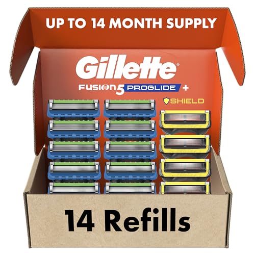 Gillette Fusion5 ProGlide Razor Refills for Men 10 Count + Fusion5 ProGlide Shield Refills 4 Count, 14 Total Blade Refills
