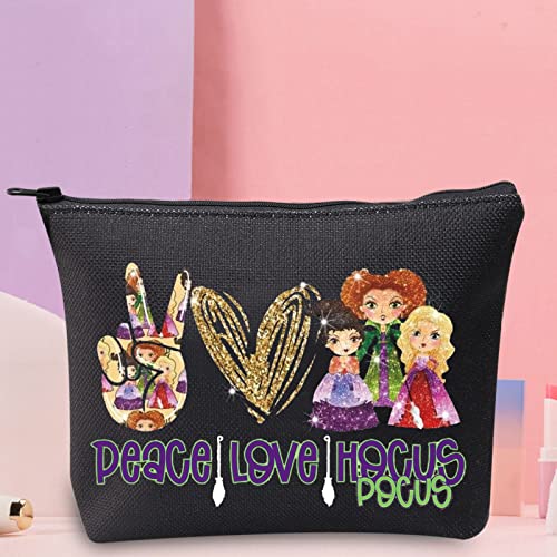 WZMPA Hocus Movie Cosmetic Bag Witch Sisters Fans Gift Peace Love Hocus Makeup Zipper Pouch Bag For Women Girls (Peace Hocus)
