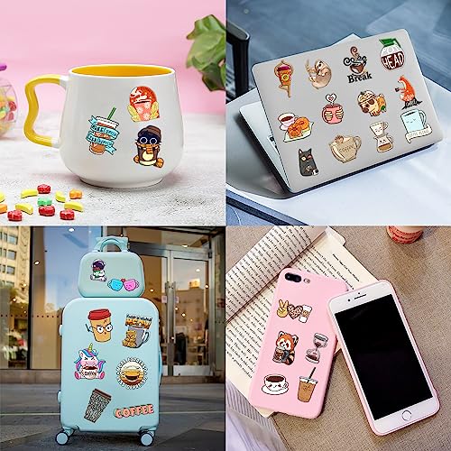 96 PCS Funny Iced Coffee Temporary Tattoos Cup Mug Cups Quotes Themed Birthday Party Decorations Supplies Favors Decor Cute Stickers Tattoo Gifts for Kids Girls Boys School Rewards Carnival