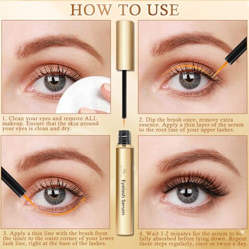 Premium Eyelash Growth Serum: Advanced Vegan Formula for Longer Thicker Lashes ? Natural Safe Ingredients