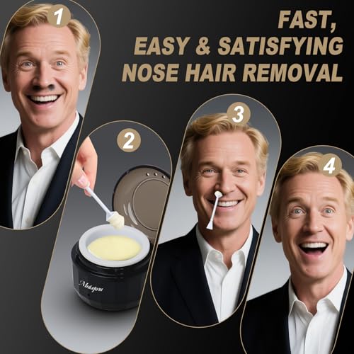Nose Wax Kit,Unise Waxing Kit for Eyebrow Nose Mustache Hair Removal-Mini Warmer with Wax Beads, Applicators - Safe & Effective at Home Facial Hair Removal Wax Machine.£¨Black)
