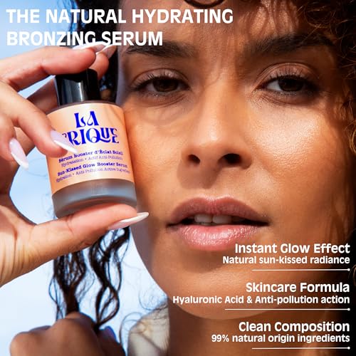 Bronzing Face Serum - Hydrating Bronzing Drops with Hyaluronic Acid & Anti-Pollution Protection - Natural Sun-Kissed Glow for All Skin Types - Vegan Friendly, Clean Beauty - 1 fl oz