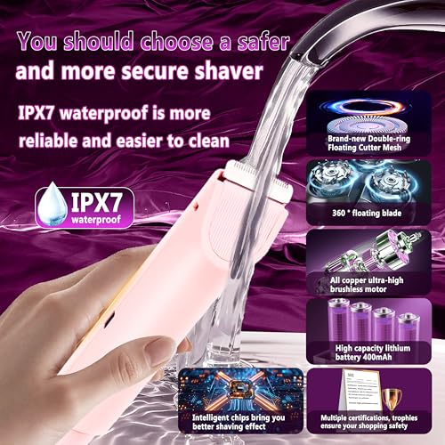 4.0 Upgrade Bikini Trimmer for Women¡¼SGS Certification Intelligent AI Chip¡½ Skin-Friendly mild and Smooth 2 in 1 Electric Bikini Trimmer IPX7 Waterproof USB Rechargeable£¬Suitable for Bikini