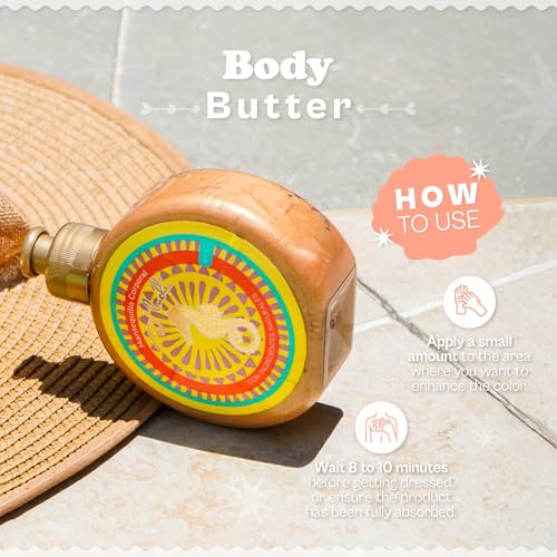 Kaba D'Luchi Body Butter Made With Natural Coconut Oil and Vitamin E, Provides Intense Nourishment & Hydration, Moisturize Skin, With Golden Glitter, 10 Oz