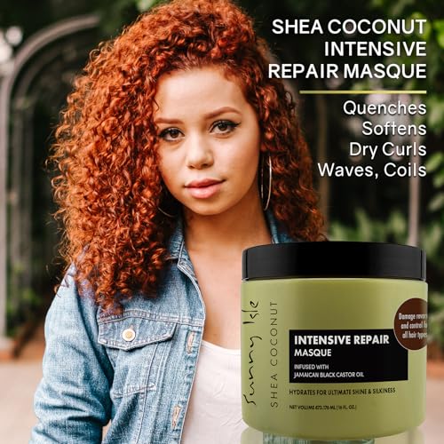 Sunny Isle Shea Coconut Intensive Repair Masque - Deeply Conditions, Repairs, Hydrates, Strengthens - 16oz