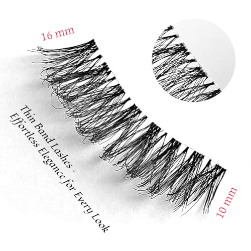 KSYOO Lashes Wispy Natural False Eyelashes Cat Eye Lash Strips Soft Fake Eyelash D Curl Strip Lashes Lightweight Wispy Eyelashes Thin Clear Band Comfortable with Natural Looking