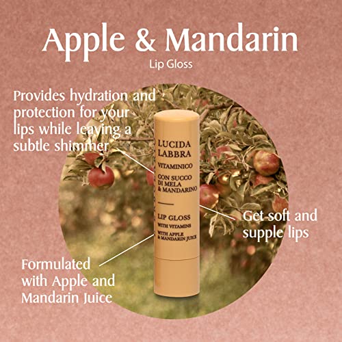 L'Erbolario Olive and Tea Tree Lip Gloss ? Soothing Lip Balm Gloss with Sweet Fruity Aroma ? Enhances Shine and Softness with Subtle Shimmer - 0.15 oz