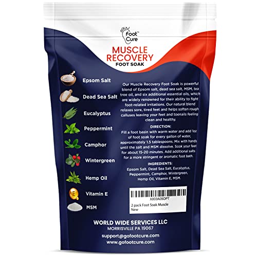 Muscle Relief Foot Soak with Epsom Salts - All Natural Salts for Post Workout - Easy Way to Remove Hard Calluses & Dead Skin Build-Up - Professional at Home Foot Care for Men & Women - Made in The USA