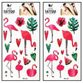 Tattoos 2 Sheets Pink flamingo bird animal Temporary Tattoo 3D Fake Waterproof for Man Women Girls Lower Back Shoulder Neck Arm
