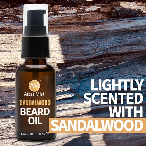 AM Beard Oil for Men growth Beard Conditioner Beard Straightener Beard Softener for Men Prevents Tangles & Itch, Tames Frizz Naturally Derived Beard Care Argan & Vitamin E - 1.01 floz