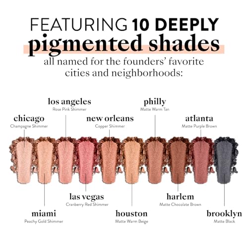 Mented Cosmetics Eyeshadow Palette Nude and Dark Eyeshadows, Vegan, Paraben-Free Cruelty-Free Makeup, Made in USA, Neutral and Dark Glam Eyeshadow, 17g/0.63oz, 10 Pan, Everynight