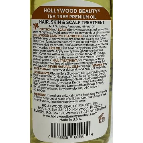 Hollywood Beauty Tea Tree Oil Skin & Scalp Treatment, 2 oz (Pack of 4)