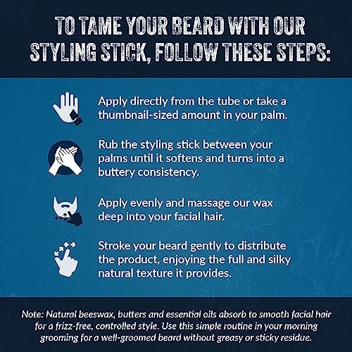 Mountaineer Brand Styling Stick | 100% Natural Beard Conditioner for Men | Hydrate, Tame Wiry Hair | Firm Hold for Easy Styling | Woodsy Timber Scent 2oz