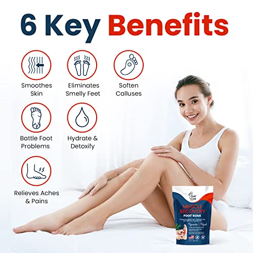 Muscle Relief Foot Soak with Epsom Salts - All Natural Salts for Post Workout - Easy Way to Remove Hard Calluses & Dead Skin Build-Up - Professional at Home Foot Care for Men & Women - Made in The USA