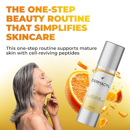 Dermacyl Vitamin C Serum for Face - Peptides c Total Package Serum with Hyaluronic Acid - All-in-One Vitamin Formula for Anti Aging, Hydration, Firms, Lifts, Targets Age spots - Fine Lines & Wrinkles