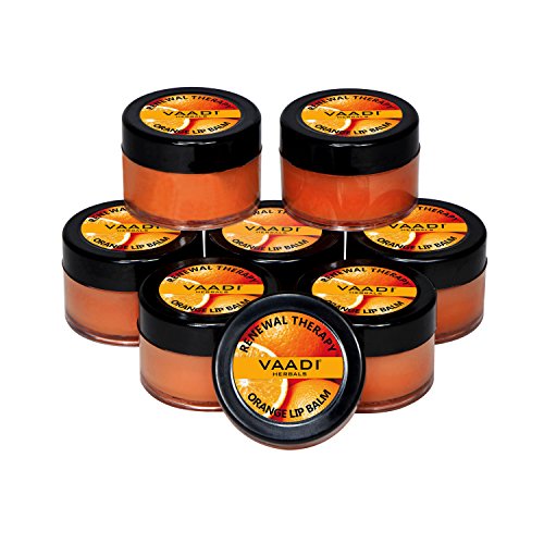 Lip Balm - ¡Ú Renewal Theraphy - ¡Ú Orange & Shea Butter Flavor - ¡Ú All Natural - ¡Ú Pack of 8 X 10 Gms(0.35 Ounces) in Tin - Vaadi Herbals