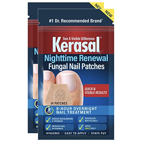 Kerasal Nighttime Renewal Fungal Nail Patches - 14 Patch Twin Pack - Overnight Nail Repair for Nail Fungus Damage & Nail Renewal