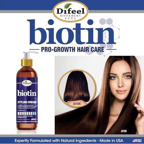 Difeel Biotin Styling Cream 12 ounce - Level 8:Medium-to-Firm, Flexible Hold Styling Cream
