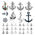 Anchor Ship Temporary Tattoo Sticker Waterproof Fake Tatoo Men Women Adult Boys Teens Body Art 10.5X6cm Set of 12 (SF297)