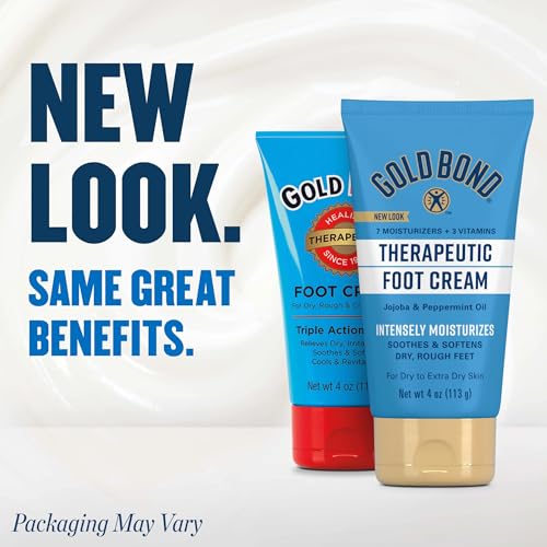 Gold Bond Therapeutic Foot Cream, 4 oz., With Jojoba & Peppermint Oil, Foot Moisturizer