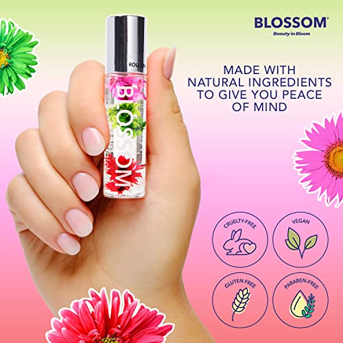 Blossom Scented Roll on Lip Gloss and Juicy Jelly Moisturizing Lip Care Nourishing Lip Oil, 2 Pack, Watermelon