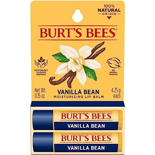 Burt's Bees Lip Balm Easter Basket Stuffers - Original Beeswax & Vanilla Bean Flavor, 6 Tubes Total