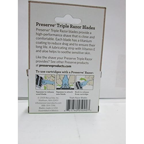 Preserve PRE-5091P2 Triple Razor Replacement Blade44; 4-Pack. This multi-pack contains 2 packs.