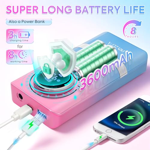 Electric Nail Drill Professional 45000RPM, Portable Cordless Nail File for Acrylic & Gel Nails, Rechargeable E-File Machine with 7 Drill Bits, 56 Sanding Bands & Base, for Salon or DIY Home (Gradient)
