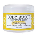 Body Boost Milk & Honey Sugar Scrub 8 oz- Help Prevent Dry Skin, Stretch Marks, and Scars- Pregnancy and Nursing Safe- Allergen Free