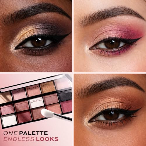 Makeup Revolution Reloaded Palette, Makeup Eyeshadow Palette, Includes 15 Shades, Lasts All Day Long, Vegan & Cruelty Free, Affection, 16.5g