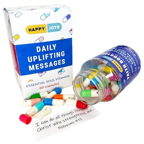 Faith Boosters 60 Daily Bible Verses in a Bottle - Scripture Cards Jar - Morning Devotional - Christian Gifts for Women or Men - Easter Present
