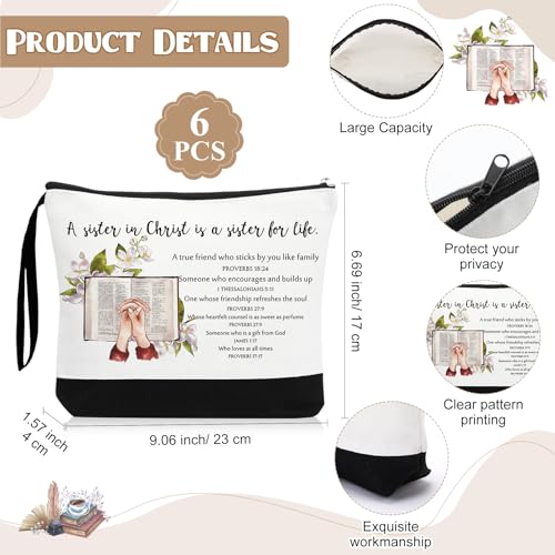 Paterr Christian Tote Bags for Women, Bible Tote Bag and Canvas Makeup Bag Inspirational Gifts for Mother Sister Ladies Birthday Easter Holiday Friendship Gifts