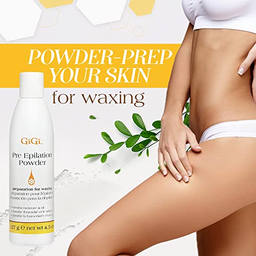 GiGi Pre-Epilation Waxing Powder for Hair Removal, Moisture-Absorbing Pre Wax Powder, 4.5 oz
