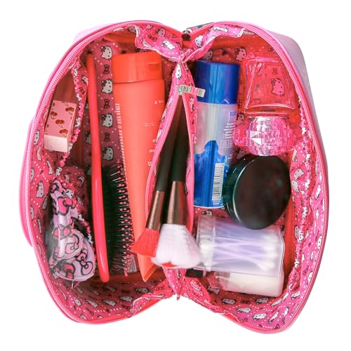 Hello Kitty Travel Makeup Bag Official License, Travel Cosmetic Bag, Sanrio Travel Pink Makeup Bag, VB701419L.NJ