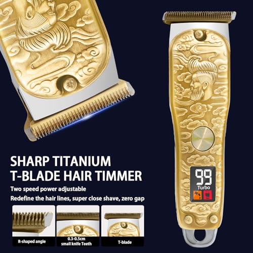 GEC Beard Hair Trimmer for Men Professional, Mustache T Blade Liners Trimmer Electric Shavers, Cordless Zero Gapped Edgers Clippers Barber Supplies,led Display,Grooming Cutting Kit£¬
