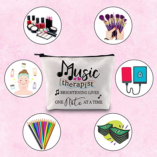 TSOTMO Music Therapist Gift Brightening Lives One Note At A Time Music Therapist Teacher¡¯s Day Zipper Pouch Makeup Bag (Music therapist)